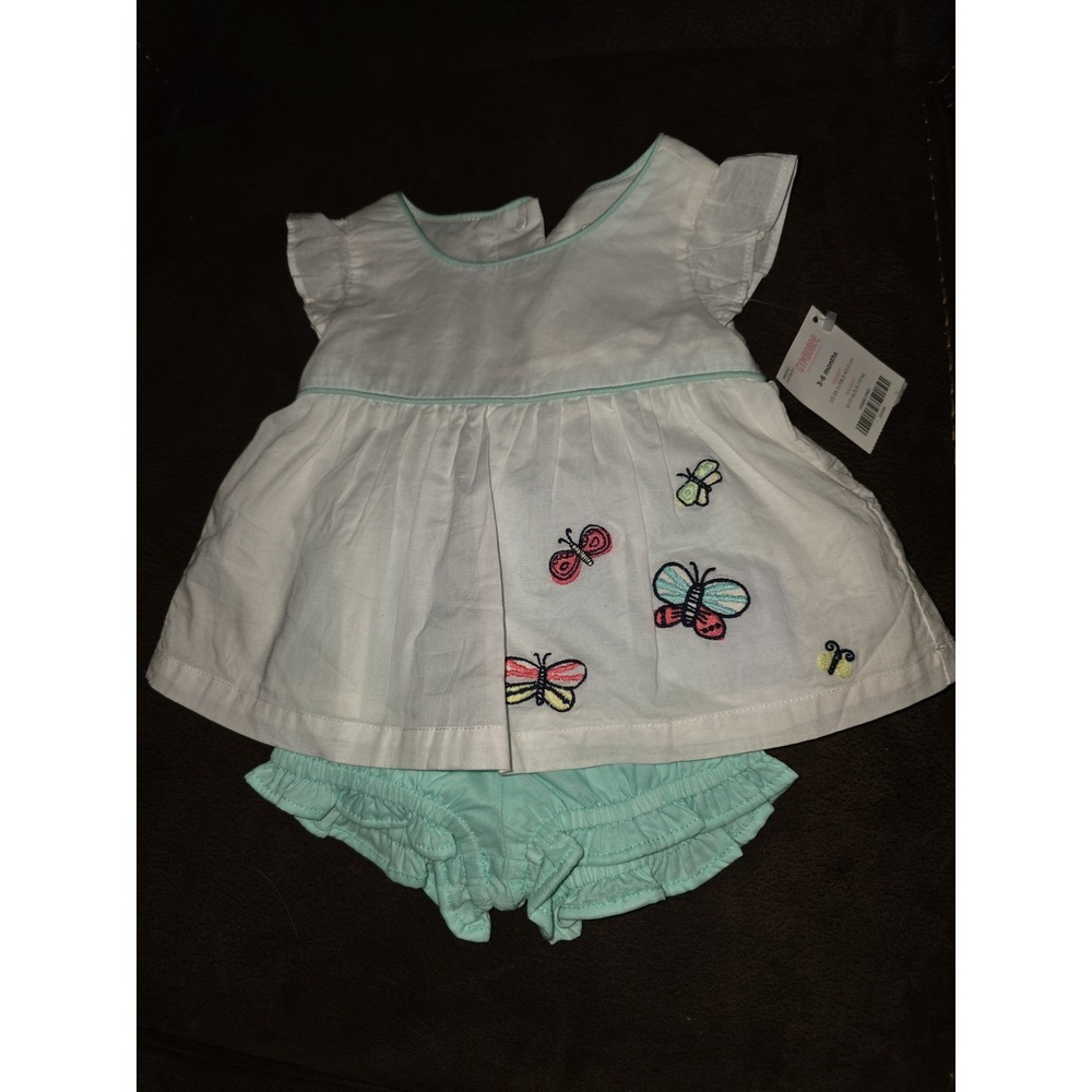 Gymboree layette line lakeside stroll butterfly 2 piece‎ set 3 6 months nwt